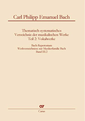 C.P.E. Bach: Thematisch-systematisches Verzeichnis der  (Bu)