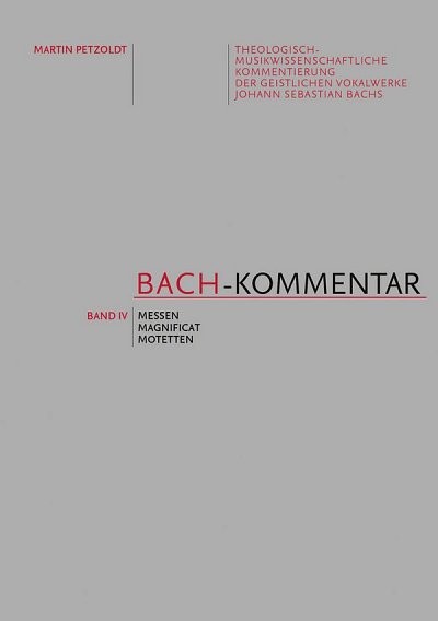 M. Petzoldt: Bach-Kommentar, Band IV (Bu)