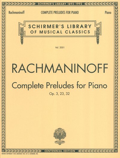 S. Rachmaninow: Complete Preludes, Klav