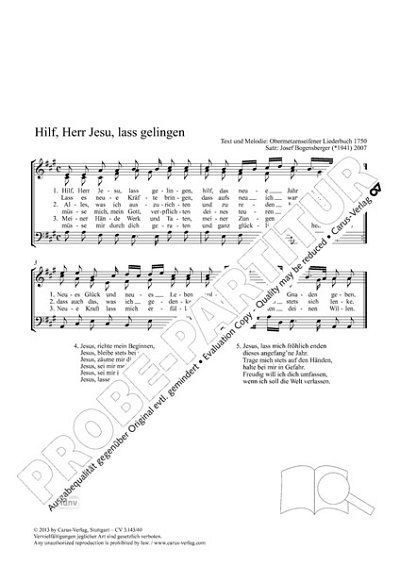 DL: J. Bogensberger: Hilf, Herr Jesu, lass gelinge, Gch3 (Pa