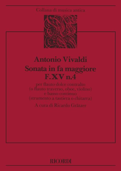 A. Vivaldi: Sonata in Fa F.XV n. 4 Rv 52 per Flauto  (Part.)
