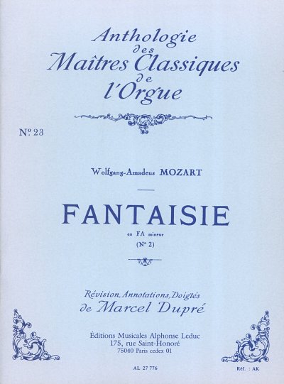 W.A. Mozart: Fantaisie No.2, KV608 in F minor, Org