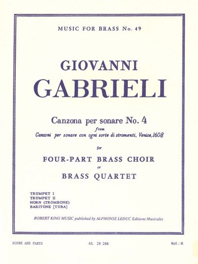 A. Gabrieli: Canzona Per Sonare N04 (Pa+St)