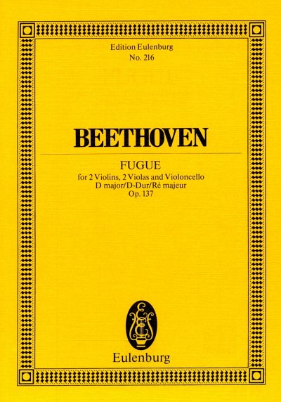 L. v. Beethoven: Quintett D-Dur Op 137 Eulenburg Studienpart
