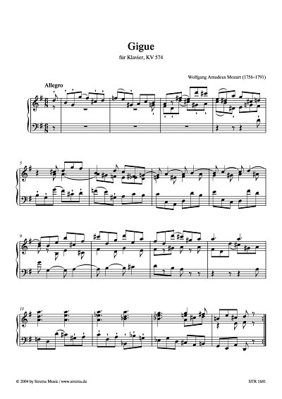 DL: W.A. Mozart: Gigue G-Dur KV 574