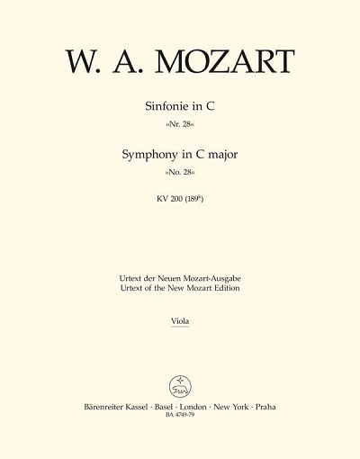 W.A. Mozart: Sinfonie Nr. 28 C-Dur KV 200(173e), Sinfo (Vla)
