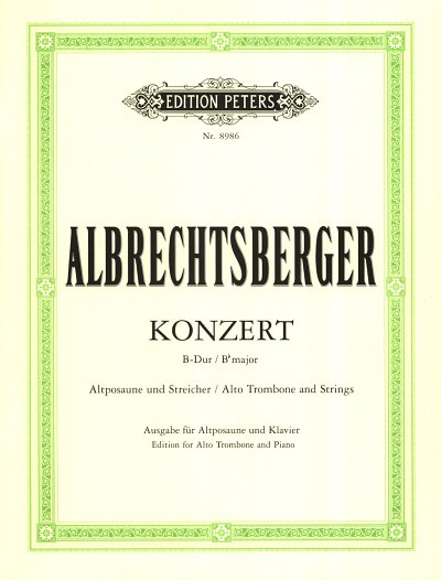 J.G. Albrechtsberger: Konzert für Alt-Pos, AltposKlav (KASt)