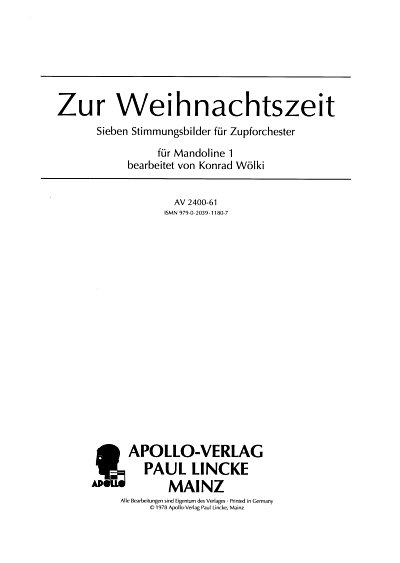 K. Wölki y otros.: Zur Weihnachtszeit op. 95