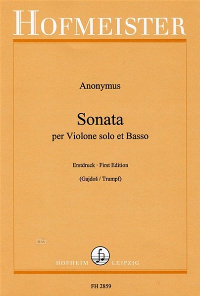 Anonymus: Sonata per violone et basso