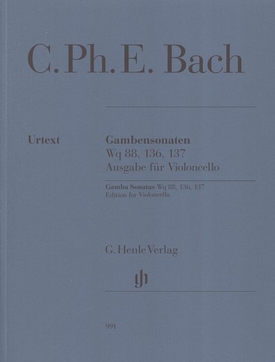 C.P.E. Bach: Gambensonaten Wq 88, 136, 137, VcBc (KlavpaSt)