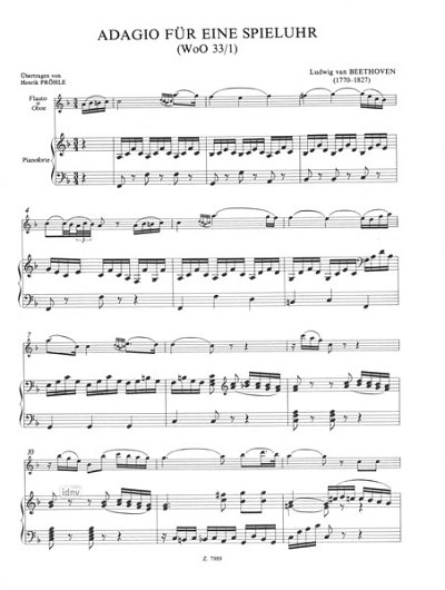L. v. Beethoven: Adagio fuer eine Spiel, Fl/ObKlav (KlavpaSt