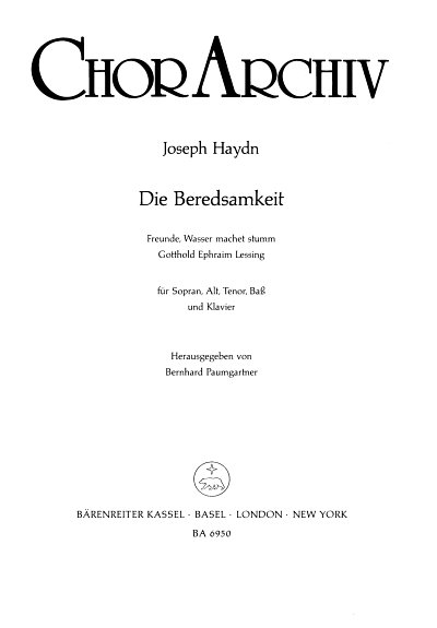 J. Haydn: Die Beredsamkeit - Freunde, Wasser , ChKlav (Chpa)