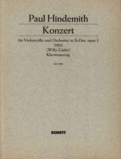 P. Hindemith: Konzert Es-Dur op. 3 , VcOrch (KASt)
