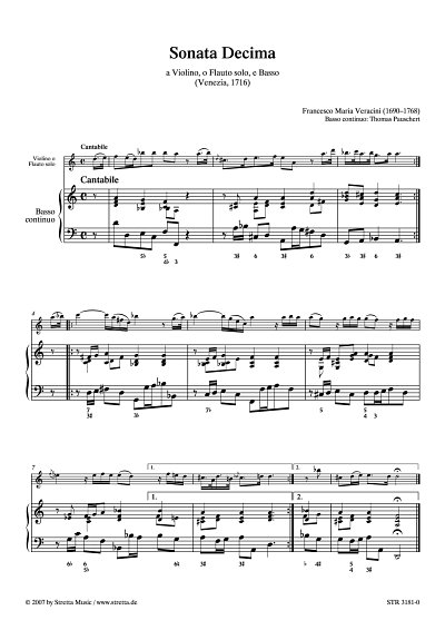 DL: F.M. Veracini: Sonata Decima a Violino, o Flauto solo, e