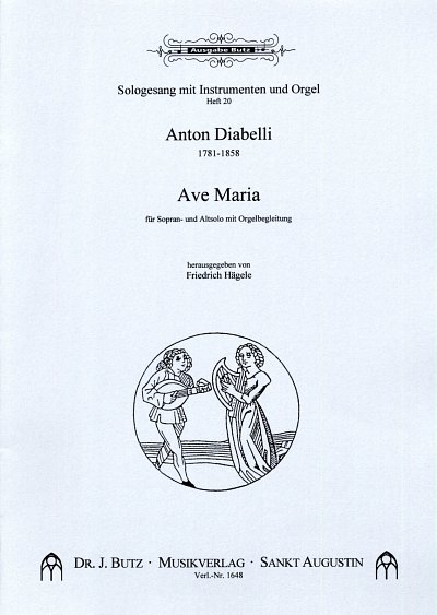 A. Diabelli: Ave Maria Sologesang Mit Instrumenten Und Orgel