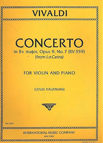 A. Vivaldi: Concerto In Si Bem Op. 9 N. 7, VlKlav (KlavpaSt)