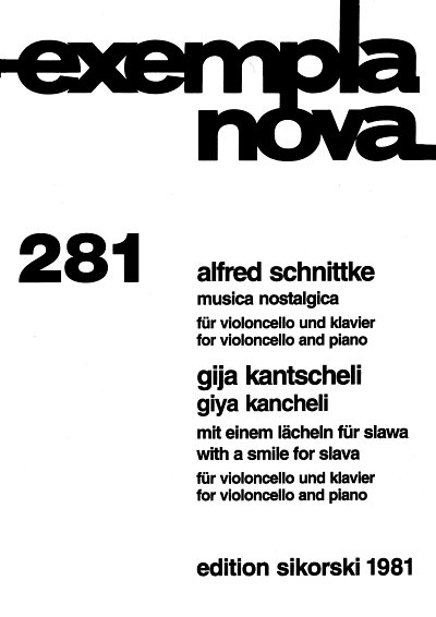 A. Schnittke: Musica nostalgica und Mit e, VcKlav (KlavpaSt)