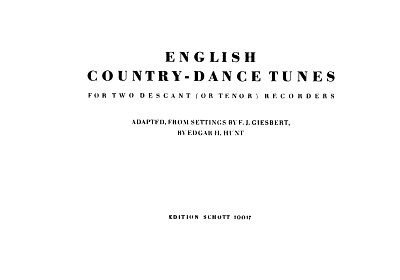 Hunt, Edgar H.: English Country-Dance Tunes From 