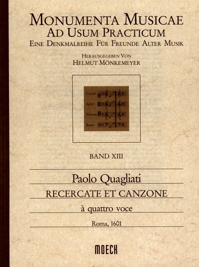 Quagliati Paolo: Recercate Et Canzone Monumenta Musicae Ad U
