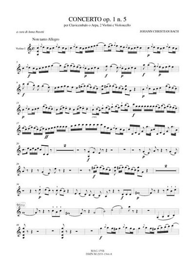 J.C. Bach: Concerto op. 1/5, 2VlVcCemb/Hf (Stsatz)
