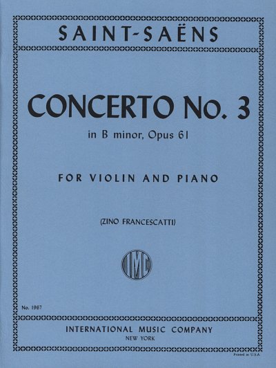 C. Saint-Saëns: Konzert Nr. 3 H-Moll op. , VlKlav (KlavpaSt)