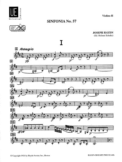 J. Haydn: Sinfonia Nr. 57 D-Dur Hob. I:57, Sinfo (Vl2)