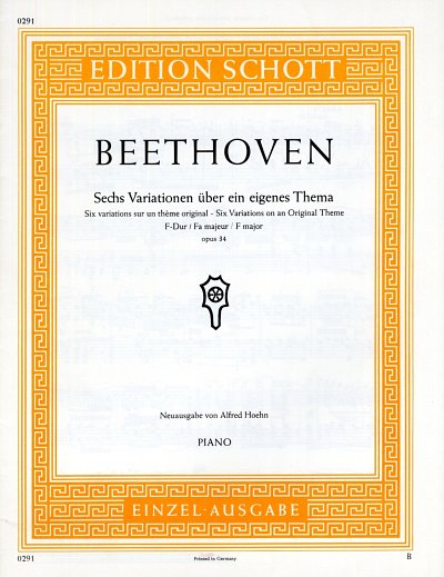 L. v. Beethoven: 6 Variationen F-Dur op. 34 , Klav