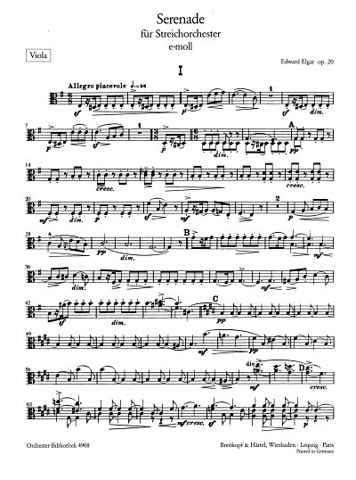 E. Elgar: Serenade e-moll op. 20, Stro (Vla)