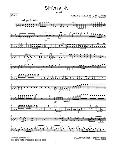 F. Mendelssohn Barth: Sinfonie Nr. 1 c-moll op., Sinfo (Vla)