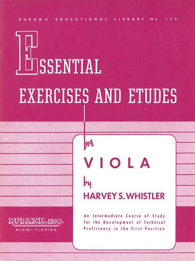 H. Whistler: Essential Exercises and Etudes for Viola, Viol