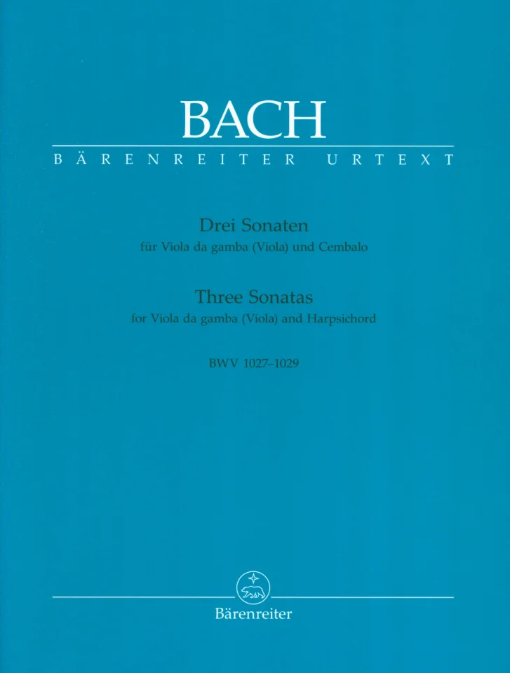 J.S. Bach: Drei Sonaten BWV 1027-1029, Vdg/VaCemb (KlaPa+St) (0)