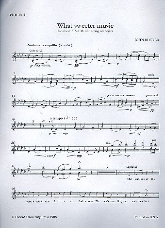 J. Rutter: What Sweeter Music