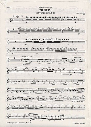 J. McCabe: Pilgrim Sextet For Strings (Parts), Stro (Bu)