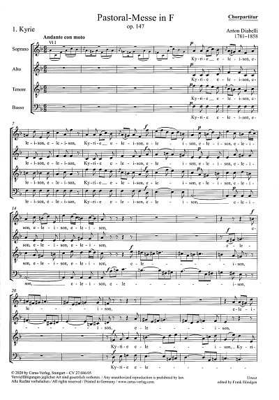 AQ: A. Diabelli: Pastoral-Messe in F op. 147, 5GsGc (B-Ware)