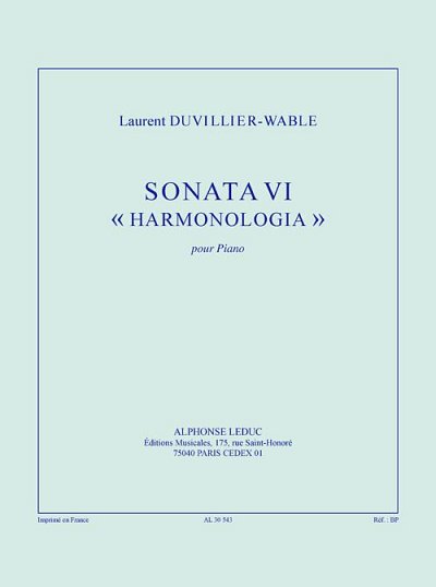 Sonata vi «harmonologia» (28') pour piano