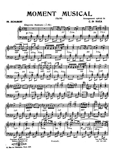 AQ: F. Schubert: Moment Musical Op 94 Petit Duc (B-Ware)