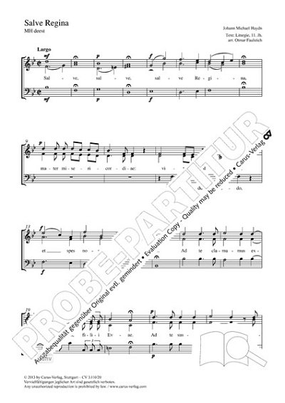 DL: M. Haydn: Salve Regina B-Dur, GCh4 (Part.)