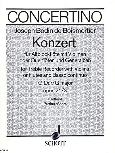 DL: J.B. de Boismortier: Konzert G-Dur (Part.)