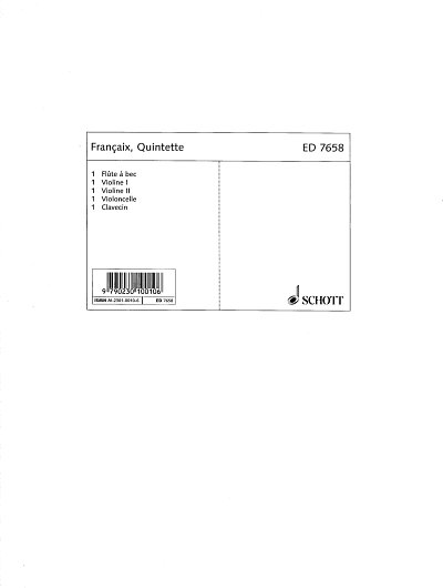 AQ: J. Françaix: Quintette (Stsatz) (B-Ware)