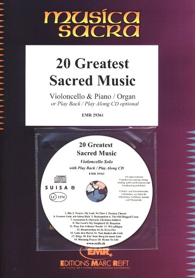 20 Greatest Sacred Music, VcKlv/Org (+CD)