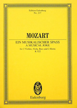 W.A. Mozart: Ein Musikalischer Spass Kv 522 Eulenburg Studie