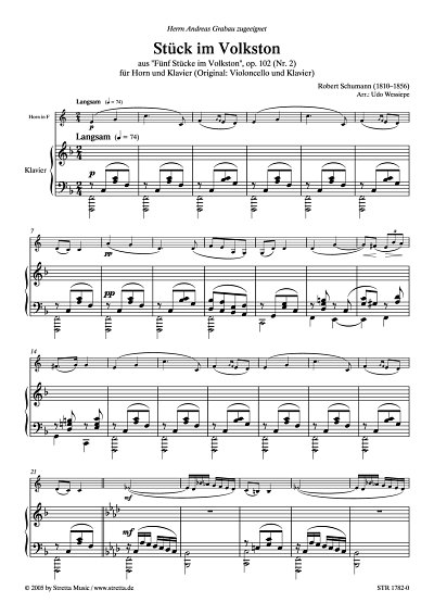 DL: R. Schumann: Stueck im Volkston Nr. 2, aus 