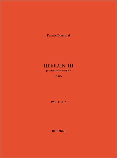 F. Donatoni: Refrain III (Part.)