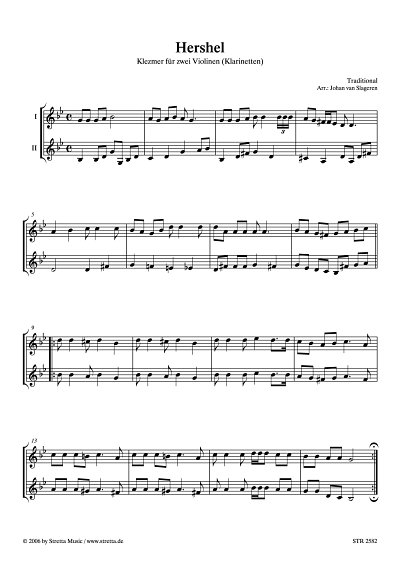 DL: Hershel Klezmer fuer zwei Violinen (Klarinetten)