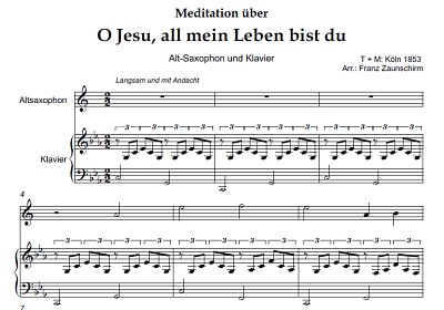 DL: (Traditional): O Jesu, all mein Leben bist, SaxKlav (Par