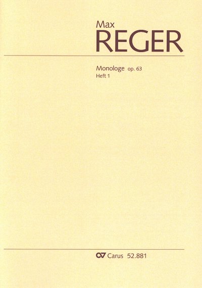 M. Reger: Monologe 1 op. 63, Org