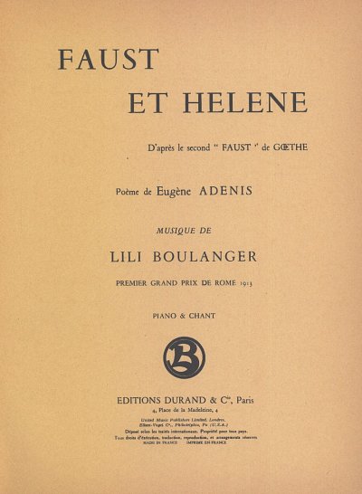 L. Boulanger: Faust et Hélène , GesKlav (KA)