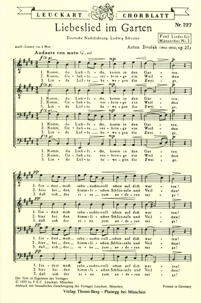 A. Dvorak: Fuenf Lieder op. 27/3, Mch (Chpa)