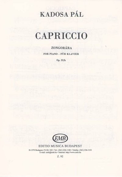P. Kadosa: Capriccio op. 23h