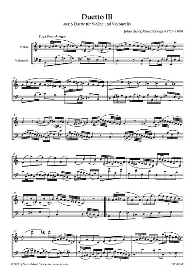 DL: J.G. Albrechtsberger: Duetto III aus: 6 Duette fuer Viol